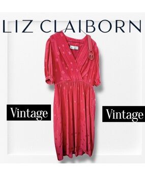 Vintage 90s Liz Claiborne Red Dress